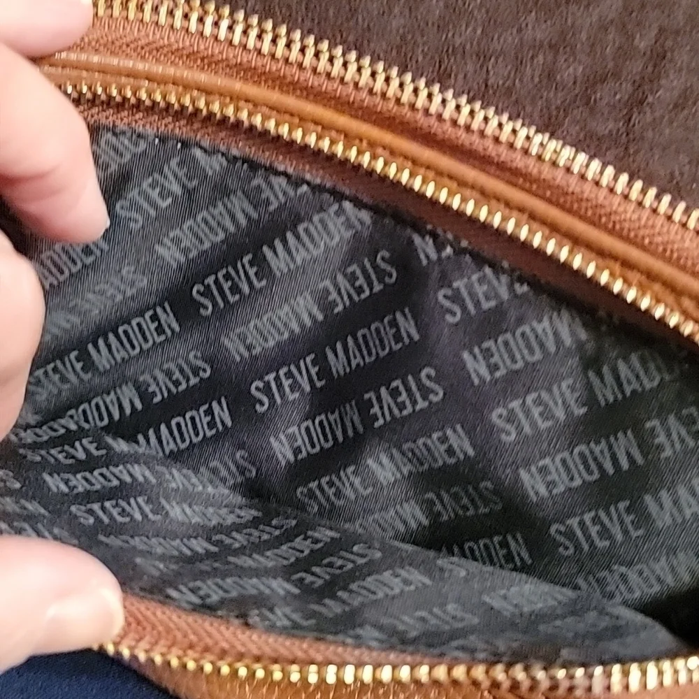 Steve Madden Brown Wristlet with Clip Wrist Strap